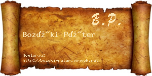 Bozóki Péter névjegykártya