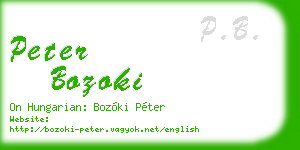 peter bozoki business card